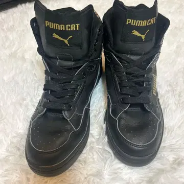 PUMA 레오파드 하이컷 스니커즈 블랙 x 골드 푸마 표범 무늬 새상품급