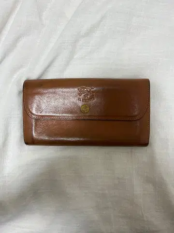 IL BISONTE 브라운 가죽 장지갑 단추식