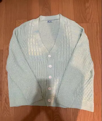 ZARA 민트 그린 로우게이지 니트 가디건 L 사이즈