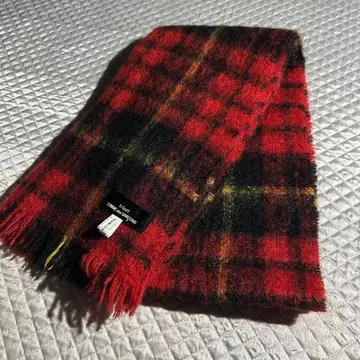 트리코 archive 모헤어 울 체크 머플러 빨간색