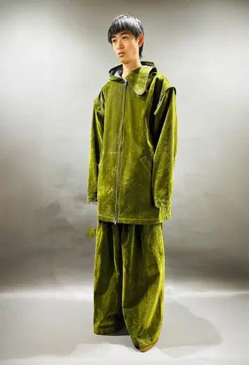 SYUMAN 25aw 커브드 데님 후디 코트 셋업