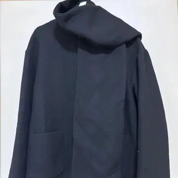 ZARA 울 스카프 포함 코트 블랙 L 사이즈