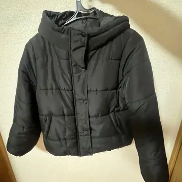 그레일 후드 부착 블랙 다운 자켓 코트 다운 아우터 블랙