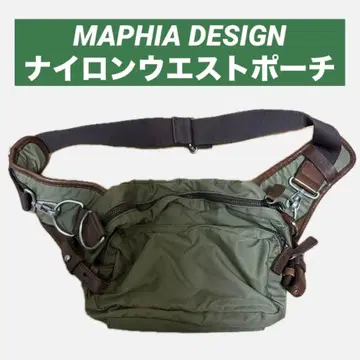 MAPHIA DESIGN 올리브 그린 카키 나일론 웨스트 파우치