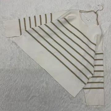 DRESKIP 보더 니트 화이트 x 베이지 L 캐주얼