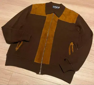 70s Troy Hill 아크릴 가죽 풀 집업 가디건 구제 의류 L