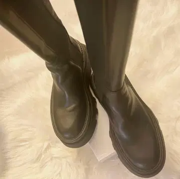 ZARA 사이드 고어 통굽 롱 부츠 새상품급