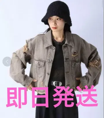 미사용 새상품 JEANASIS/크러쉬 숏 G 재킷