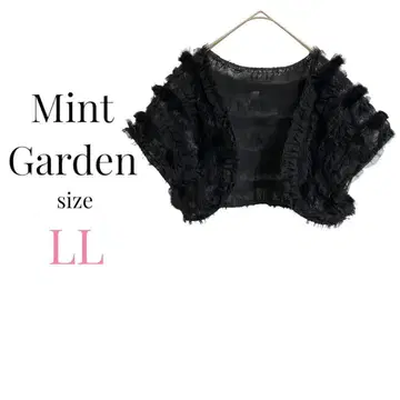 민트 가든 [ LL ] 인조 모피 볼레로 겉옷 블랙 경사