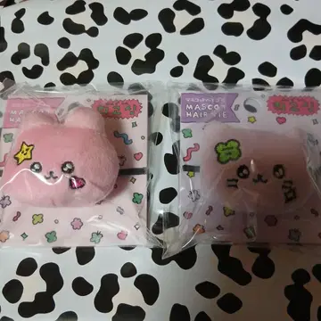 [한국 인기 캐릭터] 체고심 마스코트 머리끈 세트 토끼 고양이