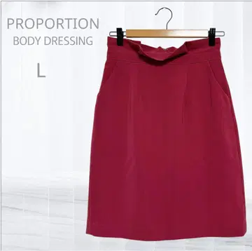 프로포션 바디 드레싱 타이트 스커트 L 레드