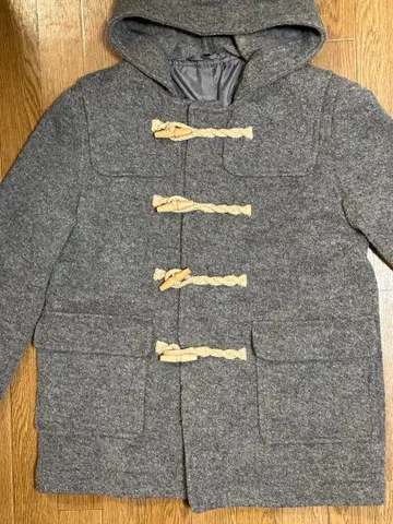 X L이지만 L 사이즈 정도 그레이 더플 코트 후드 부착 무인양품
