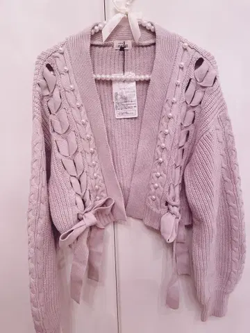 택 포함 미사용 새상품 에블린 펄 볼레로 가디건