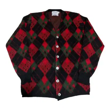 60s 아가일 모헤어 가디건