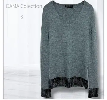 [ 새상품급 ] 다마 컬렉션 V넥 긴팔 니트 스팽글 S 엘레강트