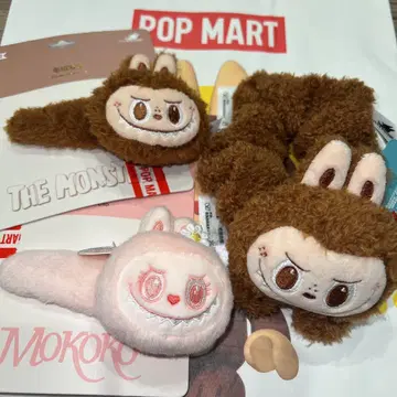 POPLAND 한정판 LABUBU MOKOKO 스크런치 헤어핀 3종 세트