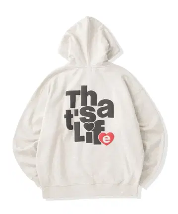 That's life 지퍼 후드티 오트밀 화이트 더블 지퍼