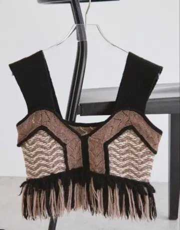 todayful 프린지 브라운 뷔스티에