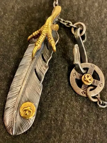 고로즈 goro's 금 손톱 메탈 부착 특대형 페더 세미카쿠 체인 세트