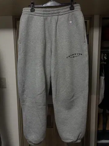 CHAMPION 그레이 스웨트 팬츠 속기모