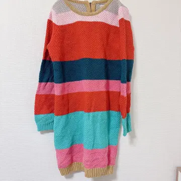 peek. [ 3XL ] 컬러풀 스트라이프 니트 원피스