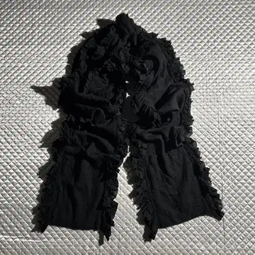 트리코 archive 울 융모 프릴 머플러 포켓 블랙