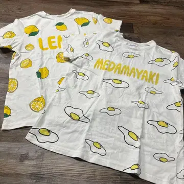 레몬과 계란 프라이 디자인 반팔 티셔츠