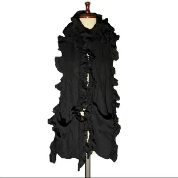 archive 울 융모 프릴 머플러 포켓 블랙