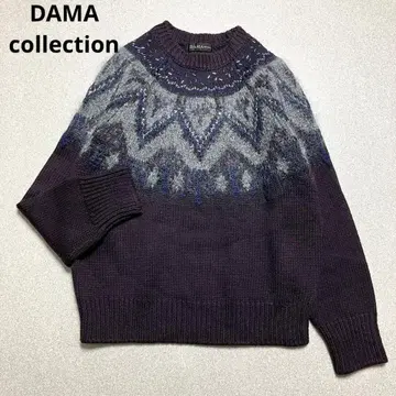 새상품급 다마 컬렉션 XL 모헤어 스팽글 노르딕 패턴 니트