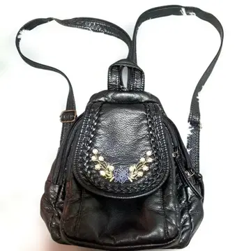 블랙 뜨개질 디자인 백팩