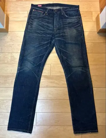 EDWIN 505RV 오렌지 셀비지 슬림 테이퍼트 데님 32 일본제