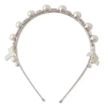 멜피 메모리 하트 비쥬 펄 머리띠 핑크