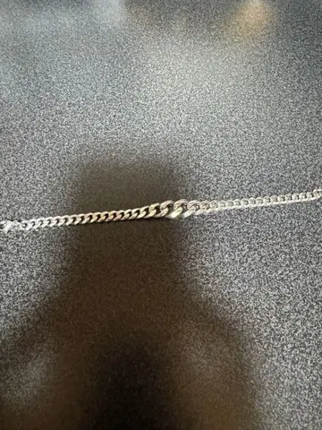 실버 트위스트 체인 팔찌 약 20cm