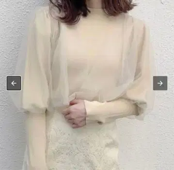 즉시 구매 OK dazzlin 튤 베일 슬리브 카슈쿨 니트/582