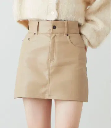 Chico 스커트 가죽 스커트 베이지