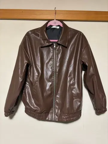 짧은 기장 빈티지 PU 가죽 자켓 하이스트릿 루즈 캐주얼 아우터 코트