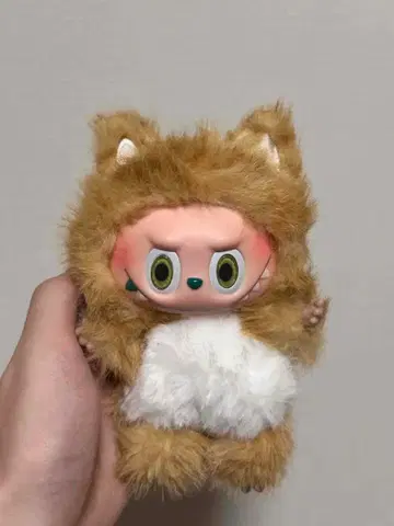 labubu zimomo 브라운과 화이트 동물 캐릭터 봉제 인형
