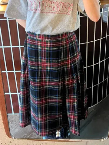 C&A 구제 의류 체크 플리츠 스커트