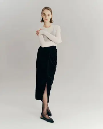 Laubeblanc Velvet Pencil Skirt S