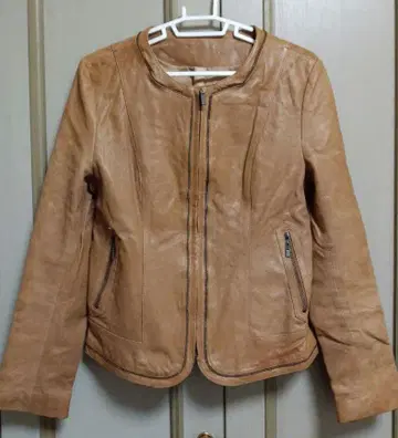 [] 브라운 가죽 자켓 노카라 10,000원