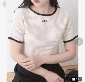 chico 치코 자수 리브 니트