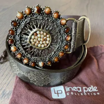 Streets Ahead 플라워 버클 천연 가죽 벨트 usa제 미사용품