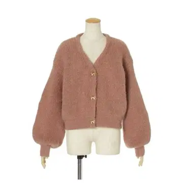 [ Fi.n.t ] 리본 단추 슈가 라메 가디건/핑크 브라운