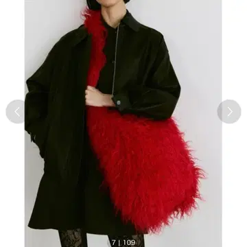 빨간색 폴리에스테르 숄더백