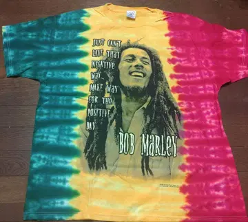 밥 말리 타이 다이 패턴 T셔츠 XL