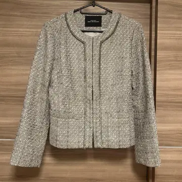 그린 라벨 릴랙싱 노카라 트위드 자켓