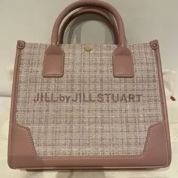 질 바이 질 스튜어트 트위드 숄더 토트 핑크