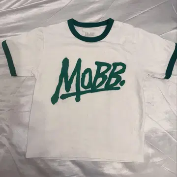 MOBB 로고 화이트/그린 반팔 T셔츠