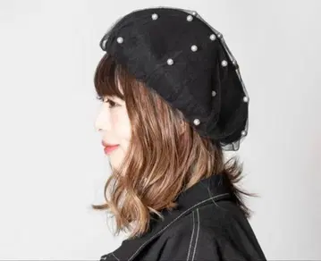 CA4LA 베레모 펄 튤 블랙