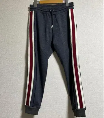 1piu1uguale3 로고 자수 울 사이드 라인 이지 팬츠